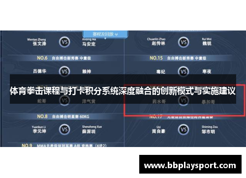 体育拳击课程与打卡积分系统深度融合的创新模式与实施建议
